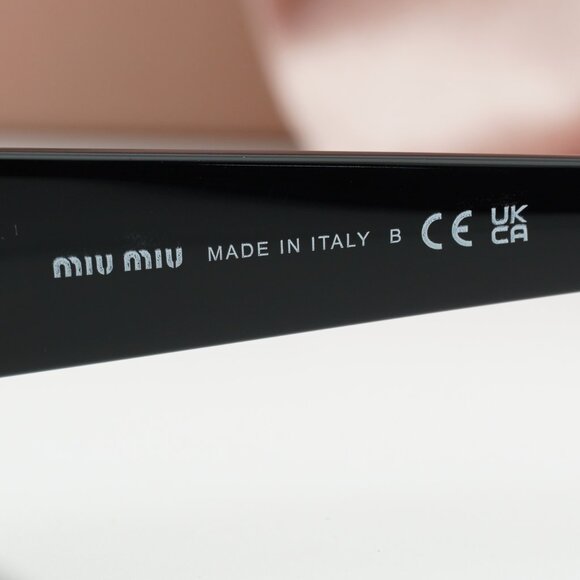 Miu Miu MUB07S 16K08N Rectangle Sunglasses – Black/Blue-Violet Light Filter main image 8